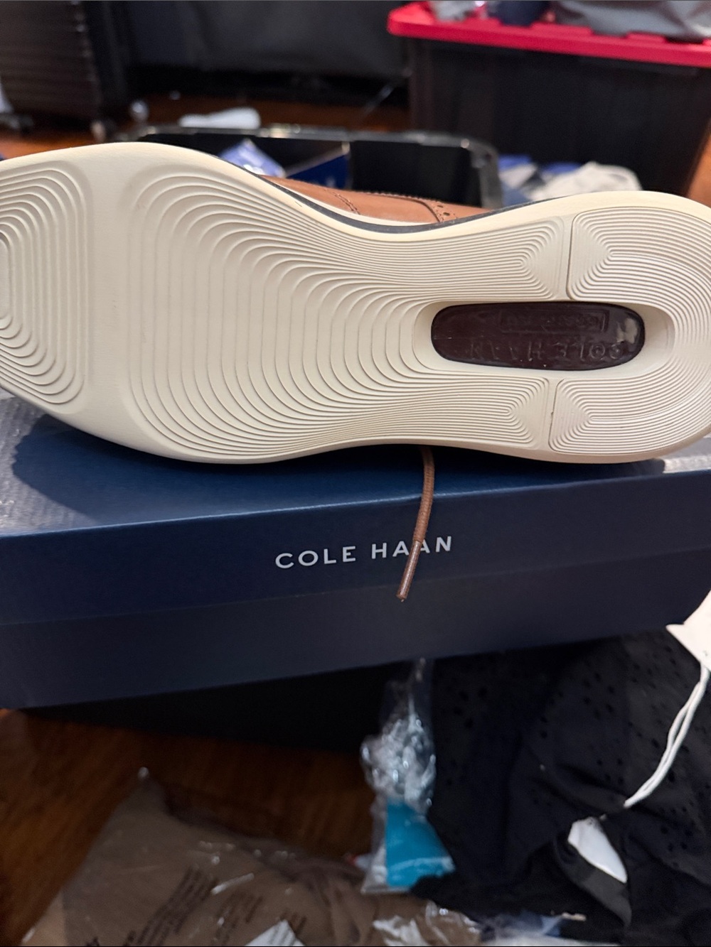 Cole Haan Tan Leather Wingtip Derby - Picture 4 of 4